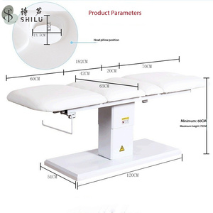 Shilu Vente à Chaud Chaise de Traitement Blanc Beauté Électrique Visage Curvy Cils en Cuir Nude Lit Table de Massage avec Couverture pour <span class=keywords><strong>Spa</strong></span> Salon - Product Image 4