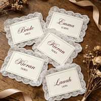 Invitación de Boda Romántica Personalizada con Encaje Transparente, Invitaciones de Boda Hechas a Mano de Lujo con Borde de Encaje, Tarjetas de Compromiso