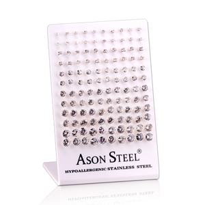 Boucles d'oreilles tendance en acier inoxydable avec zircon cubique, bijoux en or, présentoir pour cartes de boucles d'oreilles - Product Image 2