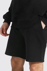 Survêtement d'été court col rond, de couleur grise pour hommes, vente en gros, t-shirts pour jeunes et adultes, ensemble Twin à la mode - Product Image 3