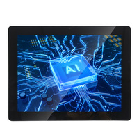 Écran tactile capacitif industriel HD 12,1 pouces 4:3, moniteur BOE, certifié ROHS, alimentation CC, montage mural VESA, noir, DVI