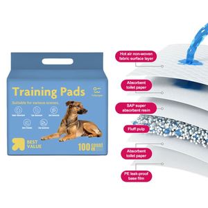 OEM Service Available Odor Control Puppy Pee Pads Disposable 60x60cm Heavy Duty Thick Flexible MOQ Bulk Dog <b>Training</b> Pads - Product Image 1
