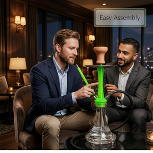 Chicha de voyage en polycarbonate acrylique vert citron inodore, avec <span class=keywords><strong>tige</strong></span> résiliente en acier inoxydable anti-ternissement - Product Image 3