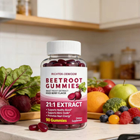 Prix de Gros OEM 100% Pur Suppléments à Base de Betterave en Vrac Gommes à Mâcher Végétales avec Vitamines D3 & B12 Sans Gluten pour Adultes