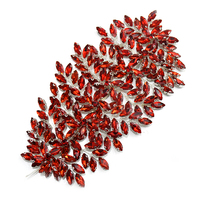 Nouveaux accessoires de luxe, applique en strass 3D en fil de cristal avec forme de feuilles pour robes de soirée