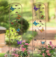 Treillis de jardin en fer avec logo personnalisé, style industriel, forme et couleur au choix, sans plomb, non toxique, revêtement en poudre, pour plantes comestibles, 2027