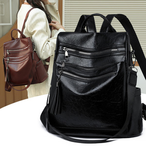 High Quality Women <b>Backpack</b> Purse Fashion Pu Leather <b>Large</b> Designer Travel Bag Ladies Shoulder Bags - Product Image 2