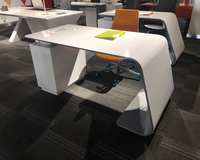 Bureau de direction moderne en MDF blanc avec finition peinture laquée - Usage commercial - Garantie 3 ans