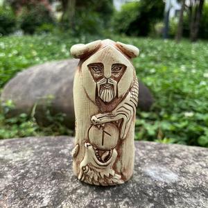Vichinghi nordici ornamenti in resina WJB34 altare statua giardino esterno decorazione per la casa imitazione norvegese mitico legno artigianato
