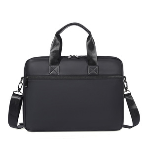 Sac à ordinateur portable en cuir grande capacité, mallette d'affaires portable avec fermeture éclair, sacoche d'épaule simple pour homme 14 pouces - Product Image 4