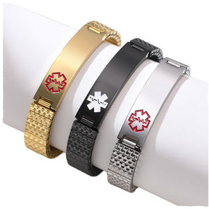 กำไลข้อมือสแตนเลสสตีลขนาด 12 มม. ลายโลโก้ทางการแพทย์ ดีไซน์ทันสมัย แฟชั่นยอดนิยม ความยาว 18 ซม. ของขวัญสำหรับผู้ชาย ขายส่ง - Product Image 1