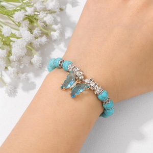 Braccialetti Yoga con Perline di Agata <span class=keywords><strong>Naturale</strong></span>, Giada, Ametista e <span class=keywords><strong>Turchese</strong></span>, Design alla Moda, <span class=keywords><strong>Bracciale</strong></span> con Charm a Farfalla in Cristallo Lucido per Energia Curativa - Product Image 4