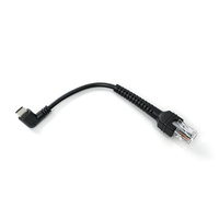 Câble USB Type C mâle à RJ50 10P mâle à angle droit de 90 degrés, 17 cm, noir, câble de communication court