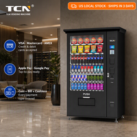 Mesin Penjual Otomatis Minuman dan Camilan Tahan Air TCN untuk Luar Ruangan, Dapat Disesuaikan, Combo Pintar, 24/7 Otomatis dengan Manajemen Jarak Jauh