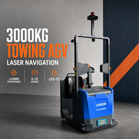 Véhicule de remorquage industriel automatisé, modes manuel/semi-automatique/automatique, remorqueur AGV Junebreath LF5-17 avec laser