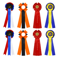 Ensemble de badges bouton personnalisés de haute qualité avec logo imprimé en feuille d'or, badges récompense rosette motivants avec ruban et crochet pour événements