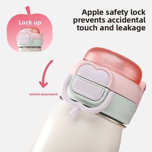 Thermos en acier inoxydable haut de gamme <span class=keywords><strong>Hile</strong></span> avec paille pour filles et étudiants, design mignon, portable - Product Image 3