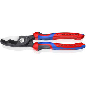 Cisailles à câbles à double tranchant KNIPEX 95 12 200 avec poignées confort, finition bruni, 200 mm, fabriquées en Allemagne - Product Image 1