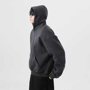 Custom Heavyweight 420gsm Knitted Cotton Regular Fit Winter Men's Hooded <strong>Hoodies</strong> with Digital Printing &amp; Embossed Design - Product Image 1