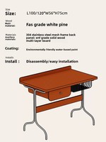 Bureau d'écriture de style nordique, bureau de loisirs vintage en bois massif, coiffeuse tout-en-un avec rangement pour la maison et les chambres