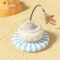 Jouet Électrique Intelligent pour Chat, Bâton Laser Automatique avec Plumes, Jouet Interactif pour Animaux de Compagnie Contre l'Ennui et pour l'Auto-Entretenement