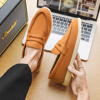 2025 hommes décontracté daim mocassins respirant été sans lacet paresseux chaussures couleur unie en gros