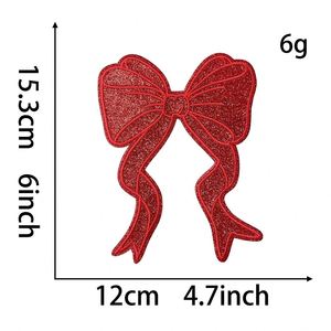 Nouvelle Patch Brodé Écologique Thermocollant 4 pouces / 4,7 pouces avec Nœud Scintillant Coloré pour Décoration de Chapeaux et Sweats à Capuche - Product Image 5