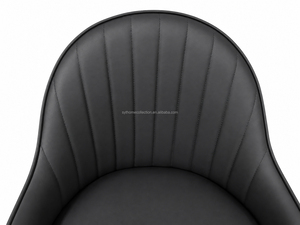 Silla de Bar Elegante con Respaldo de PU Negro, Taburete con Ruedas y Altura Ajustable para Salón de Belleza, Spa, Estudio y Área de Recepción - Product Image 3