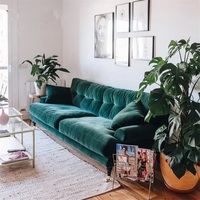 American Vintage Sofa Set diseño nuevo terciopelo europeo moderno 123 sala de estar sofá muebles conjunto de lujo