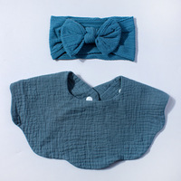 Bavoirs pour bébé en coton 100% écologiques, 6 couches, multicolores, doux, en forme de pétales, avec bandeau pour cheveux
