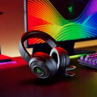 Razer Kraken X Headset Gaming berkabel, Headset Gaming 7.1 suara Surround, Headset Gaming Multi-Platform asli