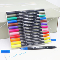 12 couleurs marqueurs d'art marqueurs de croquis double pinceau stylo feutre d'alcool marqueurs de dessin permanents