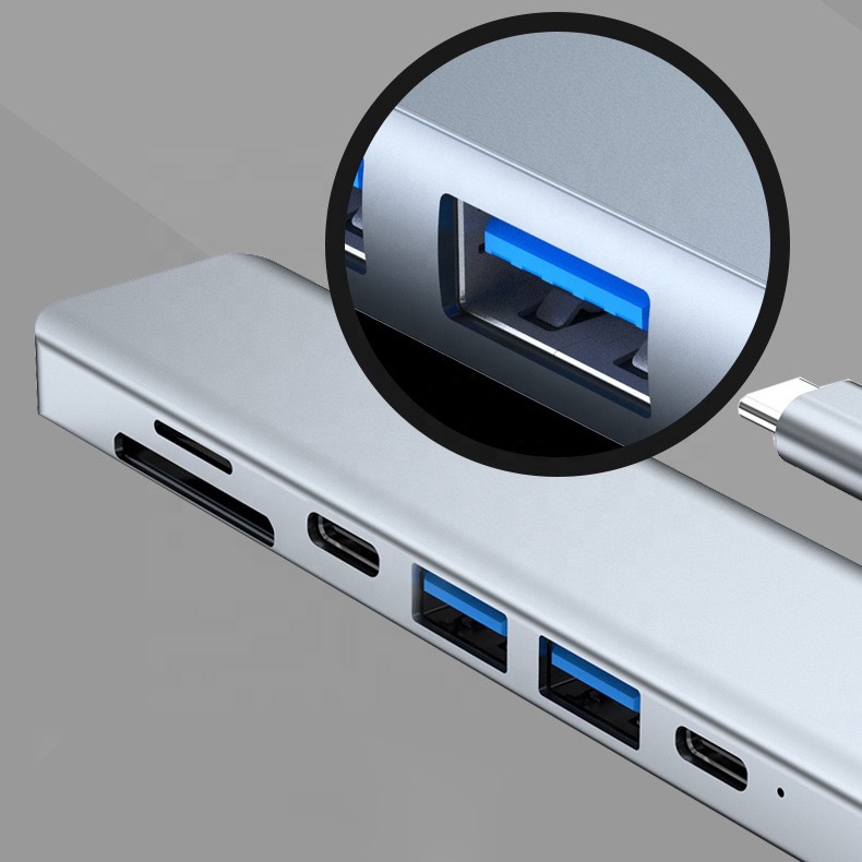 7 In 1 Adapter Hdtv 4k Usb3.0 Tf Sd Memory Aluminum 7 In 1 Dock Dual Usb C Hub - Buy Usb Hub Splitter 4k Hub 7 In 1 Usb C 4k 60hz usb C To Usb Hub Usb C Gaming Hub hub Usb 3.0 Usb-c Type C To Usb Hub