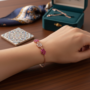 สร้อยข้อมือกลมทรงขนมปังฝรั่งเศสหลากสี,เครื่องประดับเครื่องรางสไตล์ตุรกีงานฝีมือเงินสเตอร์ลิง - Product Image 3