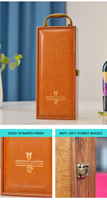 Boîte à vin en bois recouverte de cuir PU de luxe personnalisée avec un design artisanal pour l'emballage de cadeaux de parfum et de vin