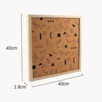 Sofine – panneau de mémo en feuille de liège, taille personnalisée, carré, imprimé noir, montage mural, cadre en bois