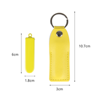 Ensemble de coupe-ongles pliables portables en acier inoxydable avec étui en cuir, porte-clés, taille voyage, outil de manucure, logo personnalisé OEM ODM