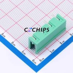 MX2EDGR-7.62-04P-GN01-Cu-A Plug-in Terminal Block Bent Lead Through Hole,P=7.62mm Board-to-Board / Socket Open 1x4P 7.62mm Green - Product Image 2
