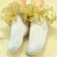 Nouvelles chaussettes personnalisées en coton pour enfants, chaussettes à volants en dentelle moelleuse et en gaze pour tout-petits, chaussettes de princesse douces à volants en dentelle, chaussettes mi-hautes pour bébés filles
