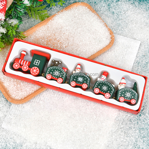 Mini-trains de Noël en bois, décorations, nouveaux cadeaux de Noël pour enfants, vente en gros d'artisanat de Noël en usine - Product Image 4