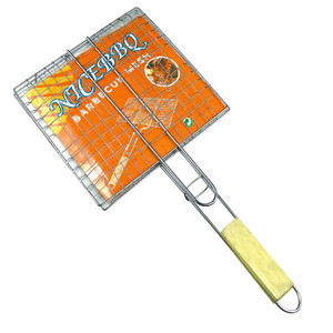 Nicebbq BBQ Grill Rack 23x21x47cm Stainless Steel With Wooden Handle For Outdoor Cooking - Product Image 5