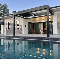 Pergola motorisée sur mesure en aluminium, gazebo extérieur, toit à lames réglables, étanche, télécommande, écologique, nature