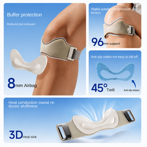 Sangle <span class=keywords><strong>de</strong></span> soutien ajustable pour tendon rotulien, <span class=keywords><strong>genouillère</strong></span> antidérapante en silicone pour la course et le basketball - Product Image 2