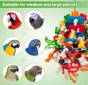 Multicolored Large Wooden Blocks Tearing <strong>Toys</strong> Bird <strong>Parrot</strong> Chewing Biting <strong>Toy</strong> for African <strong>Grey</strong> <strong>Parrot</strong> - Product Image 6