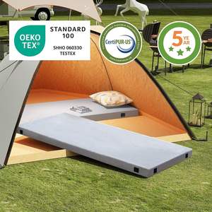 Colchón plegable de espuma viscoelástica para acampar, almohadilla portátil para dormir enrollable, Picnic comprimido con enlaces cruzados, sala de transporte compacta, senderismo - Product Image 5