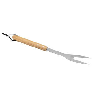 Juego de 3 Utensilios para Barbacoa de Acero Inoxidable Resistente, con Horquilla, Espátula y Pinzas, Mango Largo de Madera de Roble, Resistente al Calor, para Barbacoas Familiares - Product Image 4