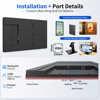 Pantalla Digital Táctil de Señalización WA2489T de 24 Pulgadas, RK3276S, 4+64GB, 3TOPS NPU, WiFi 6, NFC Opcional, Entrada HDMI, Montaje en Pared