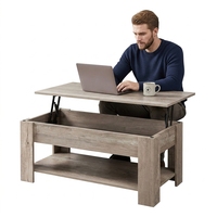 Table basse contemporaine en bois avec plateau relevable et rangement