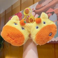 Porte-clés en peluche Capybara viral, adorable porte-monnaie en forme de poupée, breloque de sac, cadeau d'anniversaire créatif, ornement de sac à dos