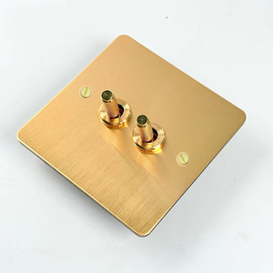 Interrupteur à bascule vintage en laiton LangYeao, montage en surface, 10A 250V, <span class=keywords><strong>plaque</strong></span> en acier inoxydable, 1/<span class=keywords><strong>2</strong></span>/3/4 voies, interrupteur rétro <span class=keywords><strong>2</strong></span> directions - Product Image 6